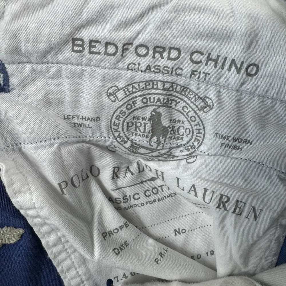 Polo Ralph Lauren Blue Knit AOP Nautical Themed Chino Short Size 38